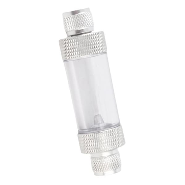 CO2-bubbelräknare med dubbla utlopp – W00-02B – backventil i metall – aquascaping – silver