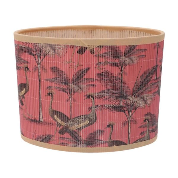Bohemisk trumlampskärm – tropiskt tryck E27/E14 – vardagsrum eller sovrum – 23×12.5×17.5 cm