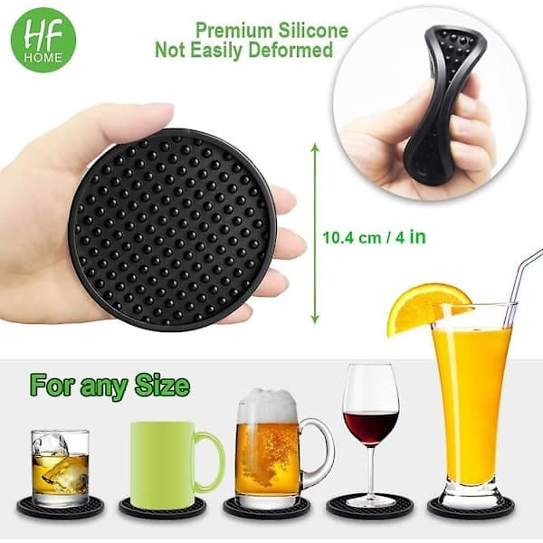 20 runde coasters, filt coasters til glas, (mørkegrå)