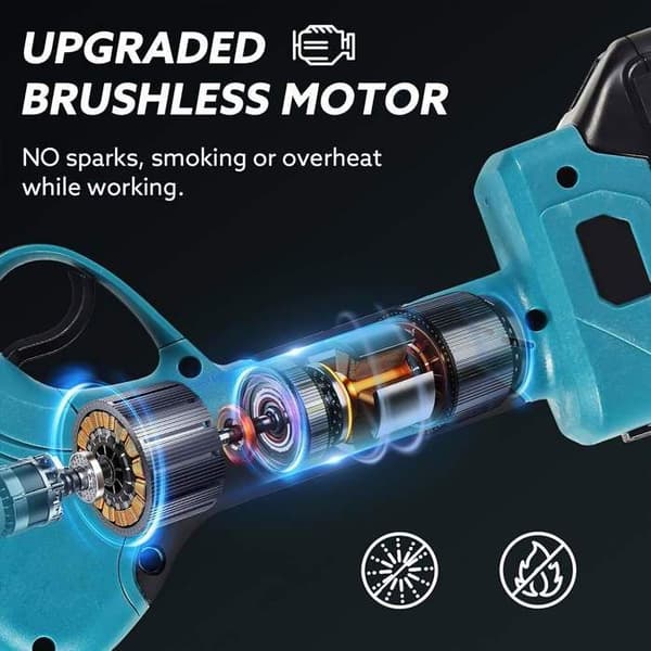 Elektrisk sekatör - Maximal klippdiameter 40 mm, sladdlös sekatör, robust professionell trädgårdssax med 2 batterier