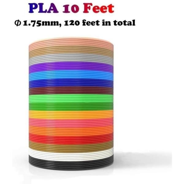 2019 3D-printmateriale 3m x 12 farver 3D Pen Filament PLA 1.75mm Plastpåfyldning til 3D-printer Tegneprinter A521
