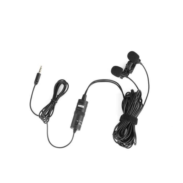 BOYA M1DM Dobbel lavaliermikrofon - TRRS-utgang, 4m kabel