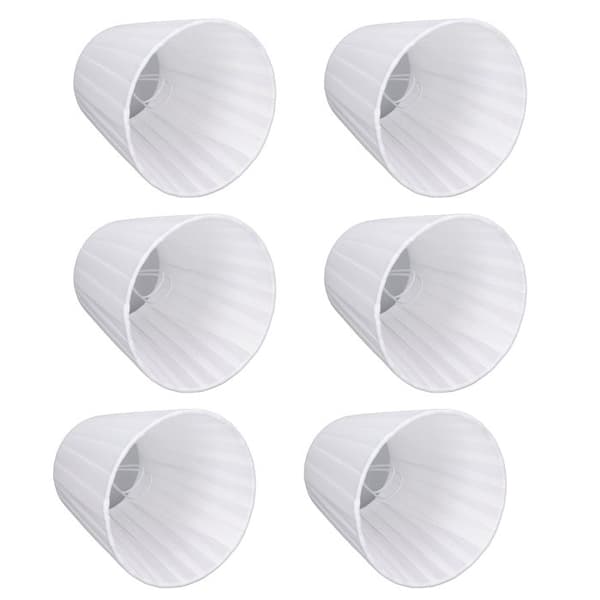 6 st tyglampskärmar – PX86 – 6-pack Ekonomi, Modern Vit, Ø14 cm – Vardagsrum Sovrum