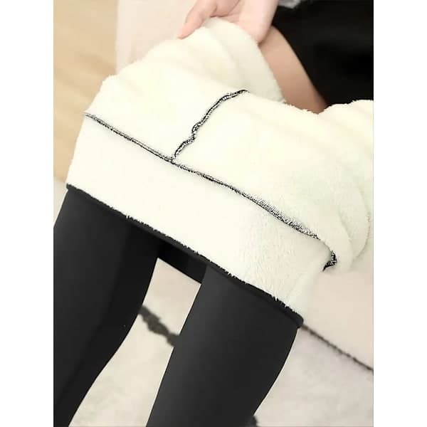 Varma och mjuka leggings med Sherpafoder, stretchiga leggings med hög midja, vardagskläder för kvinnor grey M