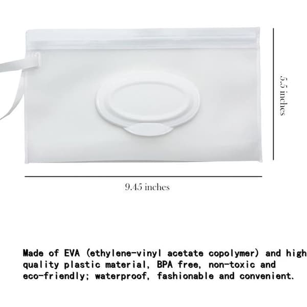 Bärbar dispenser för våtservettpåsar, återanvändbara blöjpåsar (transparent modell, 2-pack)