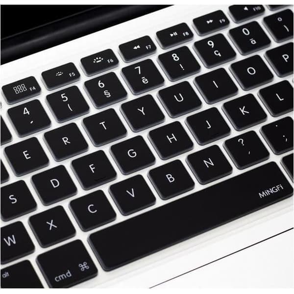 Musta ranskalainen (AZERTY) näppäimistön suojakotelo