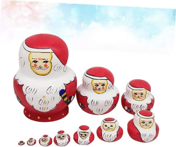 10 Matryoshka Dockor Juldekorationer Staplingsdocka