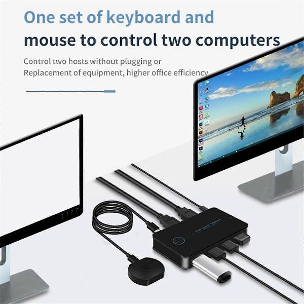 USB KVM-switch USB Split Switcher 2 ind 4 ud til bærbar pc-tastatur mus printer USB Switch Hub Adapter USB 3.0
