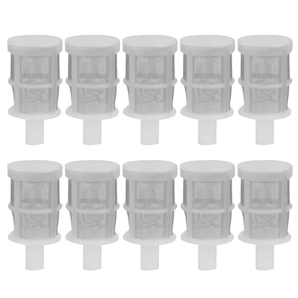 10 stk. rustfrie nettingfiltre – 7 mm – Akvarium, sprøyte, vin – Hvit