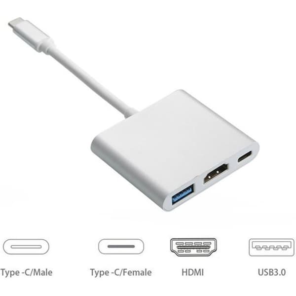 USB-C til HDMI-adapter - Apple - 4K - USB 3.0 - Macbook-kompatibel - Grå