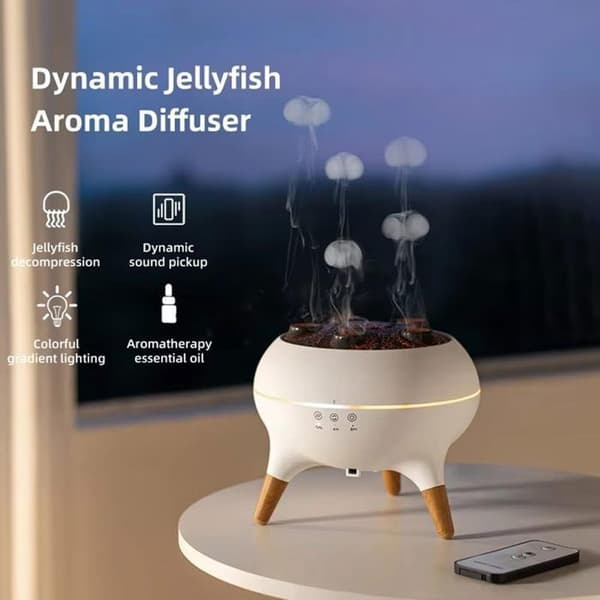 Manetformad aromdiffuser med luftfuktare - Skrivbordsaromdiffuser - Oljediffuser