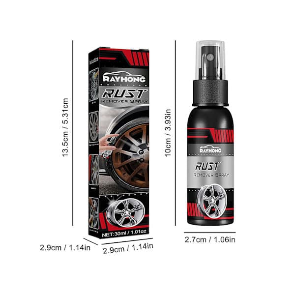 Øjeblikkelig rustfjernerspray Kraftfuld rustfjerner fjerner rust uden at skrubbe rustne overflader 30ml 10Pcs