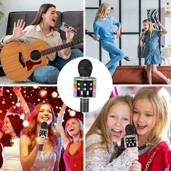 Karaokemikrofoni - Langaton - Bluetooth - 4-in-1 Monitoiminen - Musta