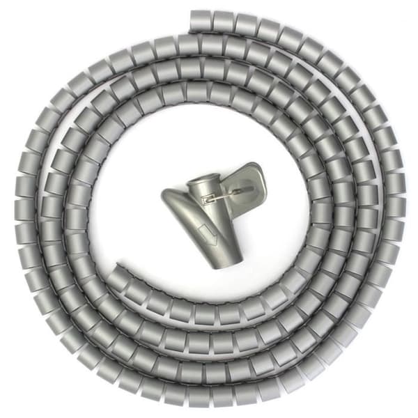 Spiral kabelstyringsrør 2M Ø15mm med klips - GRÅ