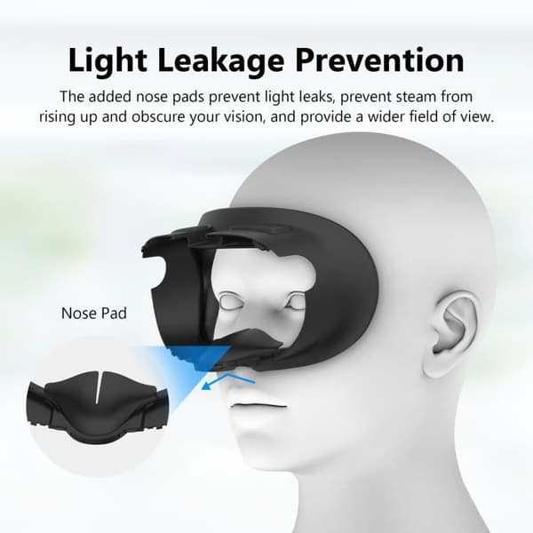 Ansigtsdækken til Meta Quest 3 VR-headset, vaskbar erstatningsmaske ABS + PU