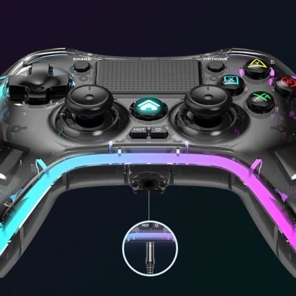 Gamepad - Mishang - Bluetooth - Kompatibel med Android, PC, iOS, Switch, PS4 - Belyst