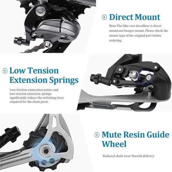 Deore XT Shadow+ 9-växlad RD-M390 bakväxel för Label mountainbikes