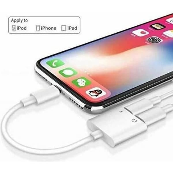Lightning-adapter - Apple - 4-i-1 - Samtidig opladning og lyd - Kompatibel med iPhone 7 til 11 Pro Max