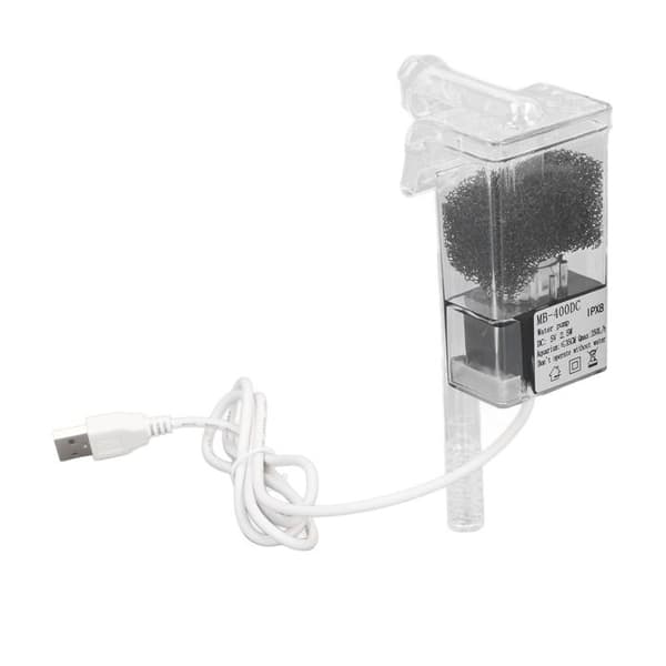 Ultra-stille vandfaldsfilter – 250 L/t justerbart – til nanoakvarier ≤35 cm