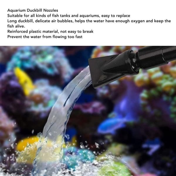 5 st akvariemunstycken – kort anknäbb – fin bubbeldiffusion – svart
