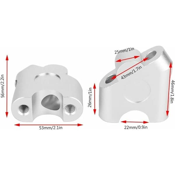 Universal 22mm motorsykkelstyre riser klemmeadapter, krom