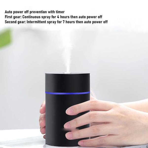 USB-luftfugter – 300 ml aroma diffuser – omgivende lys – kontor og bil – sort