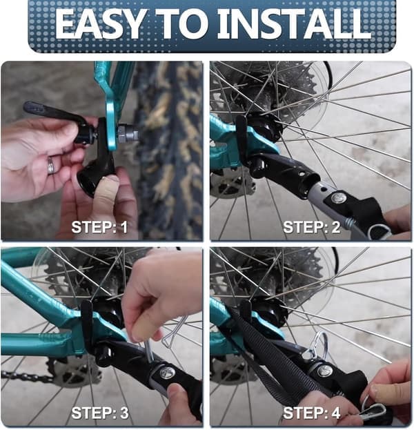1-pak - Cykeltrailerkobling - Trailerled - Robust og holdbar - Sort