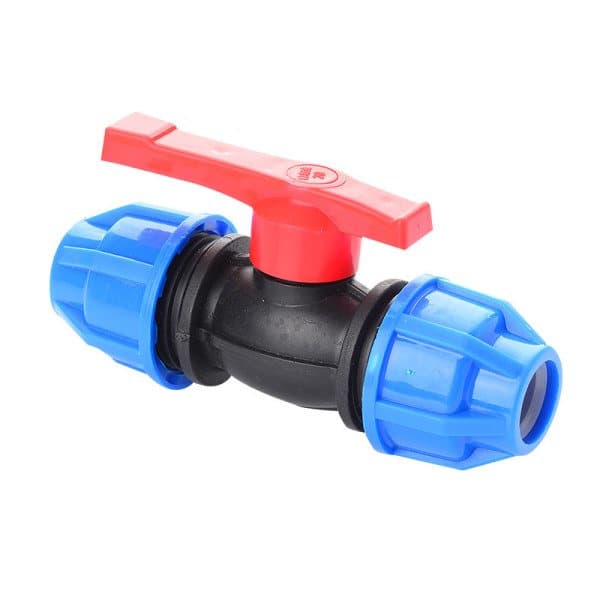 Plastkugleventil til 32 mm kompressionsslange