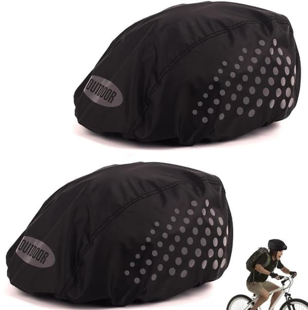 2-pack cykelhjälmsregnskydd - Regnskydd - Hjälmskydd - Reflexband - Universal