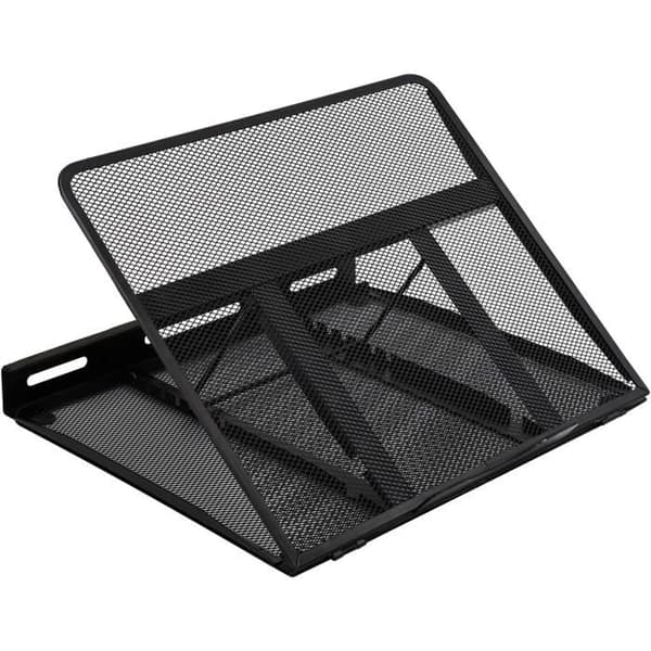 Ergonomisk, ventileret og justerbart laptopstativ, 33 x 28,7 x 18,5 cm, sort
