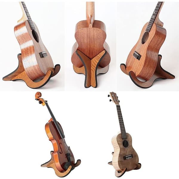 Trägolvstativ för ukulele - Universellt X-format stativ, bärbart och robust, hopfällbart, för ukulele, mandolin
