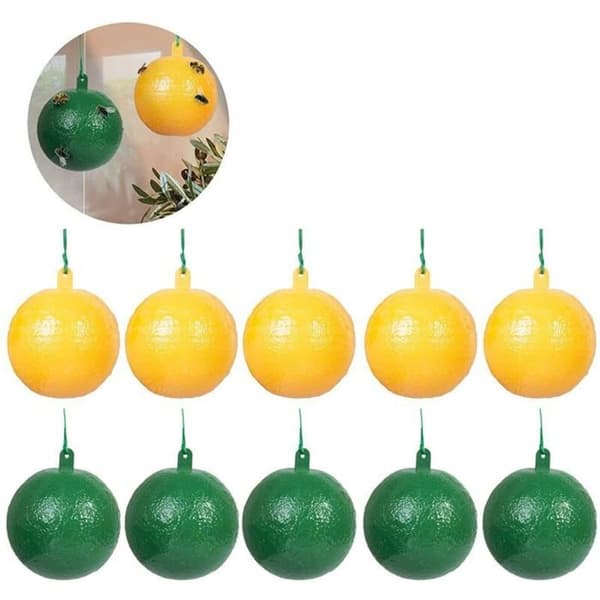 10-pack flugfällor, insektsfällor, fruktflugfällor och 360° runda klibbiga bollar.