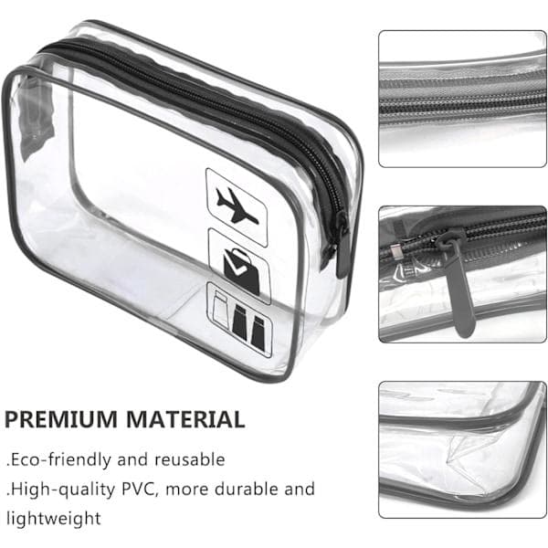 Transparent necessär 1 liter TSA-godkänd black 2pc