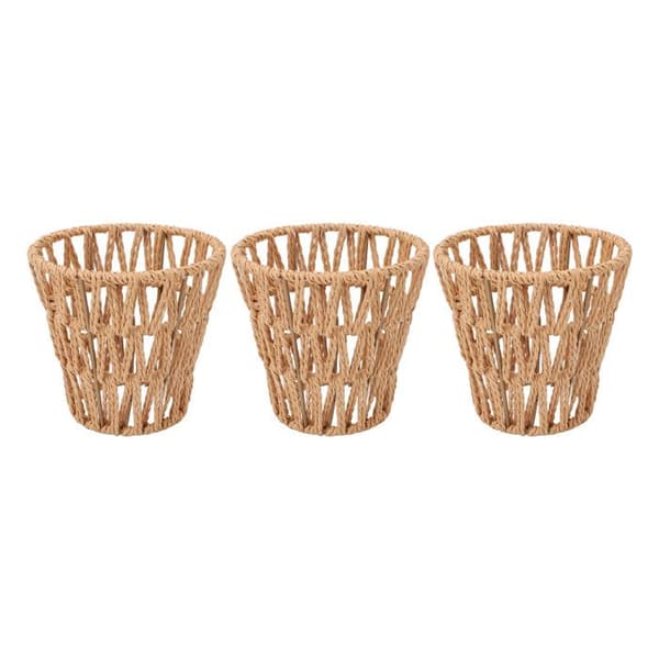 3-pack flätade lampskärmar – E14 Clip-on – Bohemisk Retro – 9×14 cm