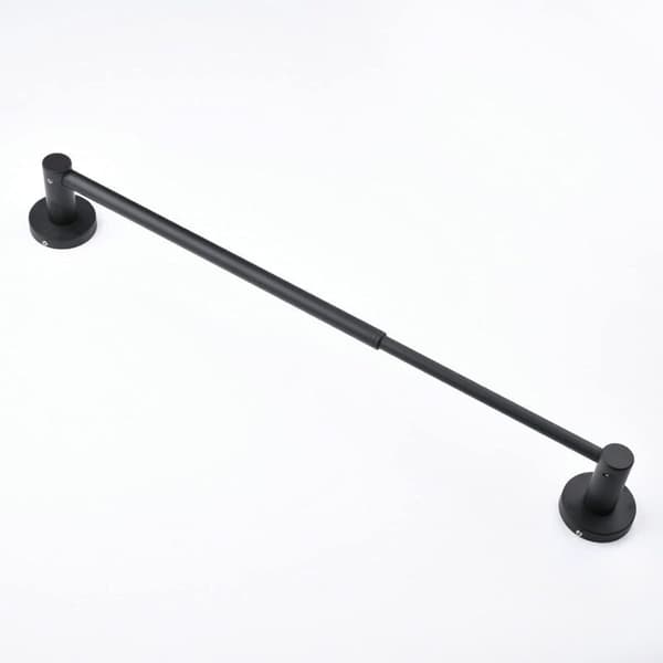 Justerbart håndklestativ 40CM til 66CM, veggmontert badehåndklestang, svart, 304 rustfritt stål