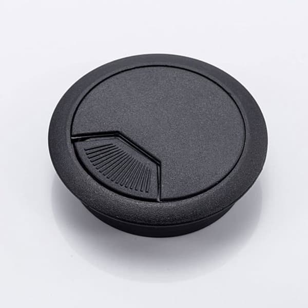 4 dæksler til runde kabelgennemføringer 60 mm i diameter til skrivebordskabelorganisering.