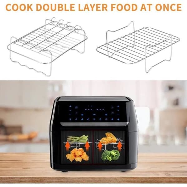 Tilbehør til airfryer - 14-dels sett - Silikon - Rustfritt stål - Kompatibel med Ninja SL400EU