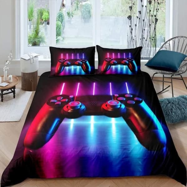 Sängkläder Gamepad - 220x240cm - Mjukt påslakan - 2 örngott - Speldesign