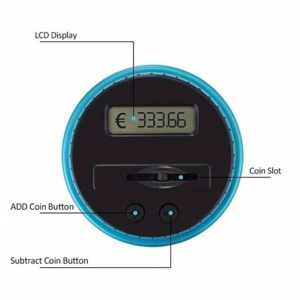 Stor transparent LCD-spargris — Automatisk spargris med digital display