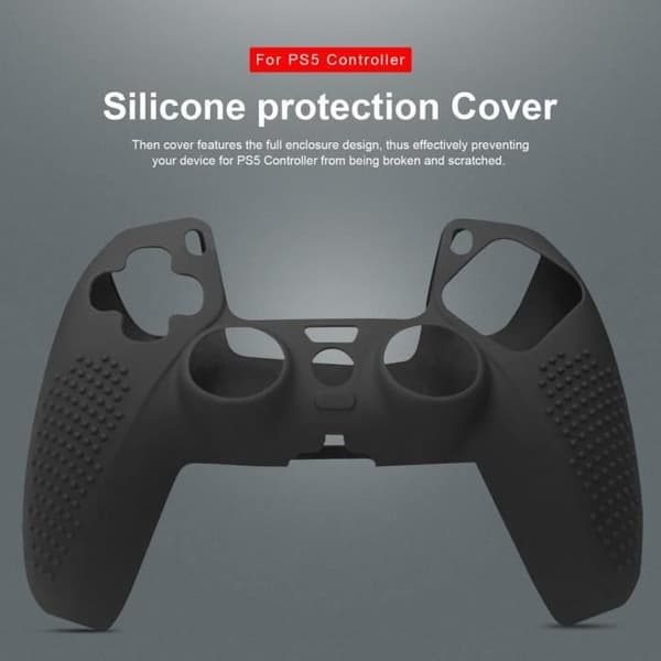 Skridsikkert silikone beskyttelsescover til PS5-controller - Sort