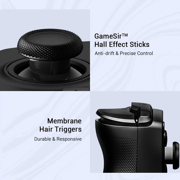 Mobil Spilcontroller til Android og iPhone 15/16 (USB-C), Hall Effect Joystick, Letvægts Ergonomisk Greb (grøn)