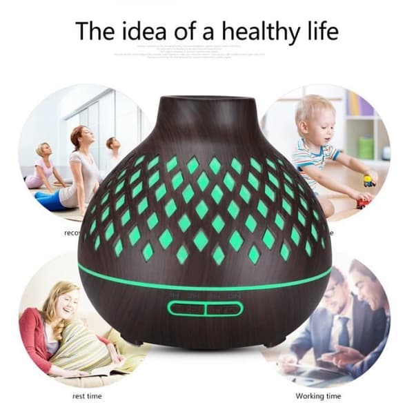500 ml eterisk oljediffuser med fjernkontroll, 7-farget LED ultralydluftfukter, aromaterapi luftfukter