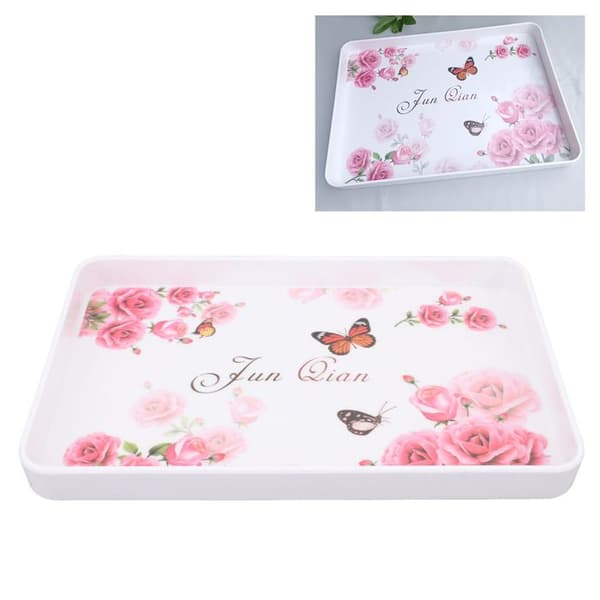 Stabelbart plastbrett – Rosa 30×19,5 cm – Snacks, frukt, frokost