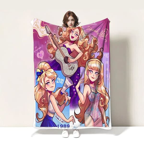 Taylor Swift Flannel Fleece Tæpper, Bløde Fluffy Tæpper, Børnesofatæppe, 130*150CM, A16
