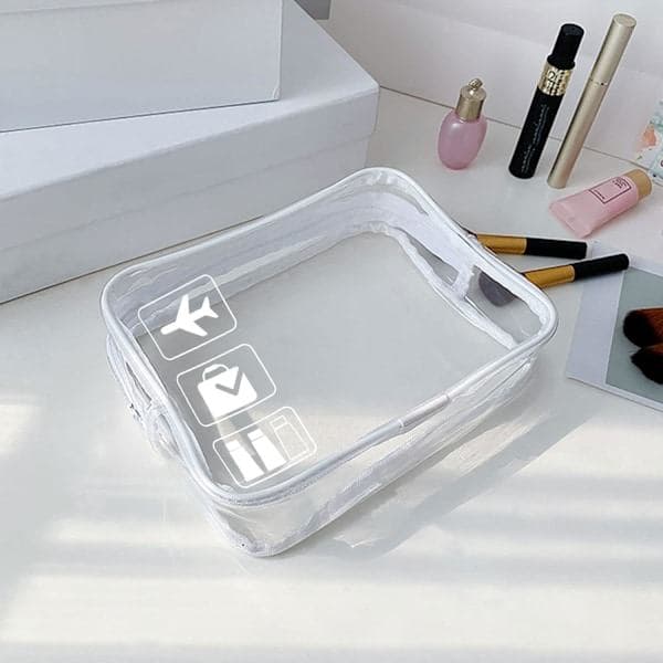 Transparent necessär 1 liter TSA-godkänd white 2pc