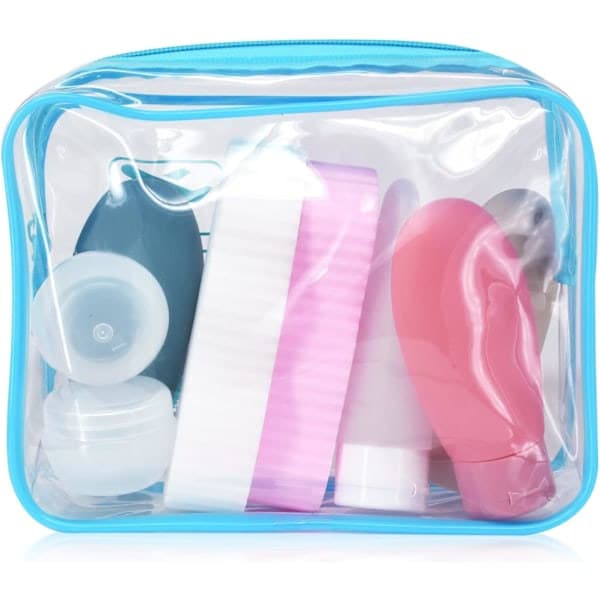 Transparent necessär 1 liter TSA-godkänd blue 1pc