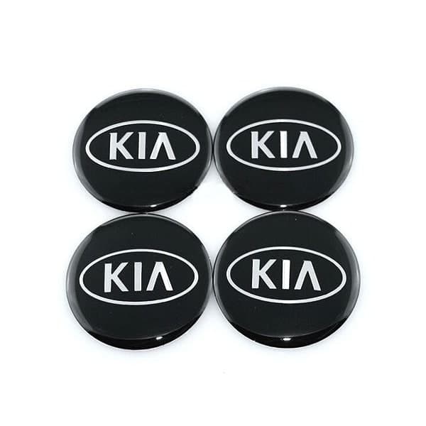 4-pack - Kia Navkapslar / Fälgemblem 65 Black 58mm
