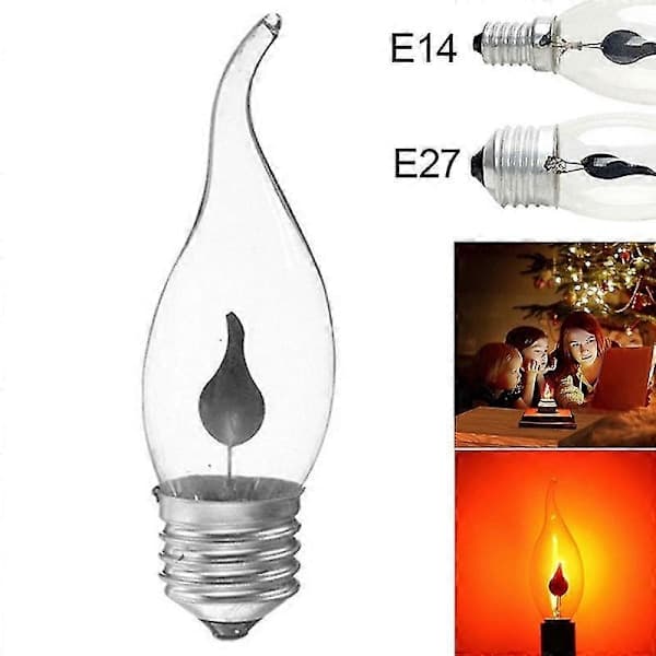 3W 220V E14/E27 LED Simulationsflammepære Dekorativ Lampe 1 E14