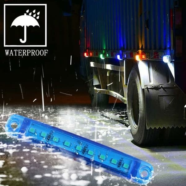 10 stk. blå sidemarkeringslys, 12-24V 3,9'' 9 LED sidemarkeringslys for lastebil, tilhenger og lastebil - front- og bakmarkeringslys