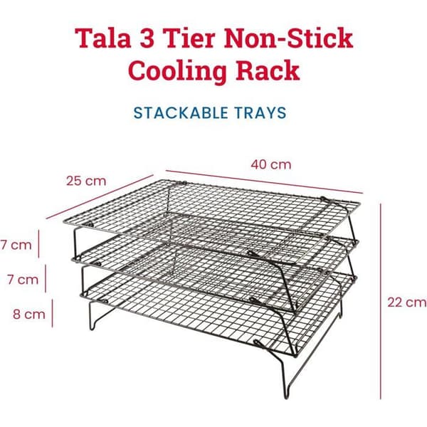 3-lags non-stick afkølingsrist - Pladsbesparende sammenklappelige ovnriste - Rist